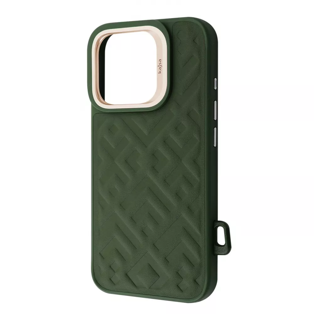 Чохол Kajsa Rhombus Collection with Magnetic Ring iPhone 16 Pro Max (олива)