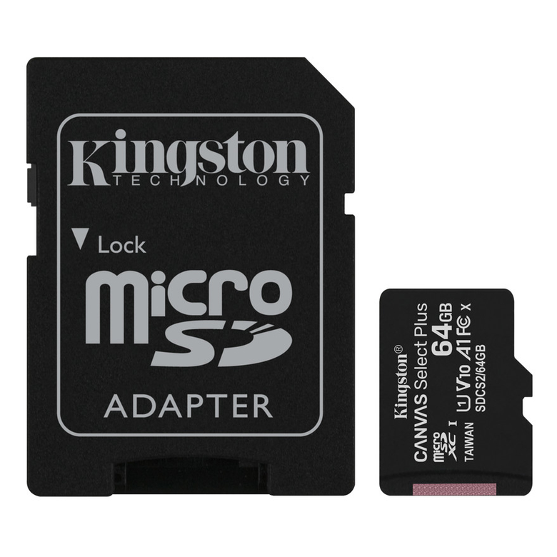 Карта пам'яті Kingston microSD 64GB C10 UHS-I R100MB/s + SD