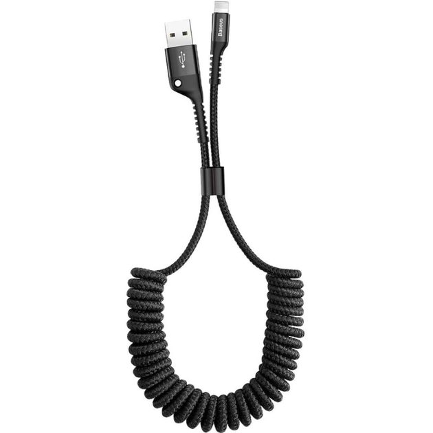 Кабель Baseus Fish eye Spring Lightning 3A 1m Black