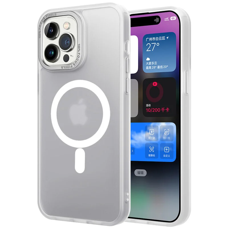 Чохол TPU Lyon frosted with MagSafe для Samsung Galaxy S22 Ultra (білий)