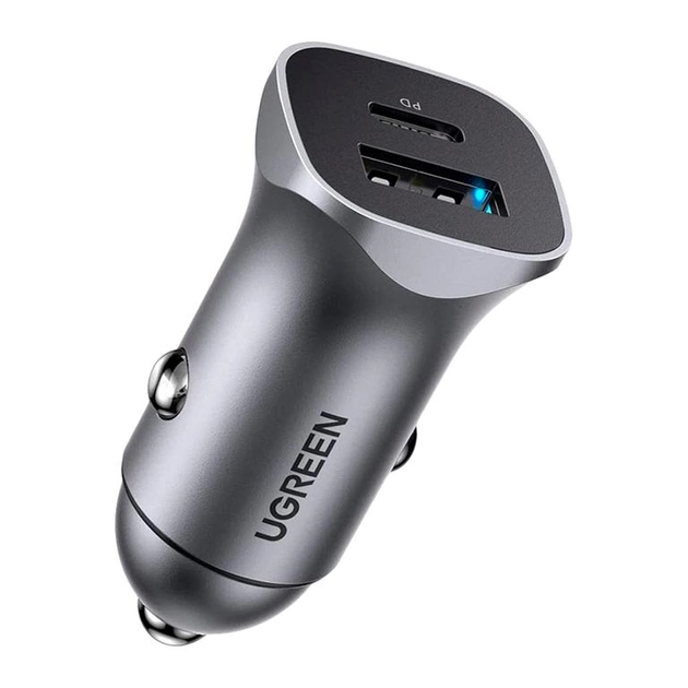 АЗП UGREEN CD130 20W USB + Type-C PD Car Charger (Сірий)