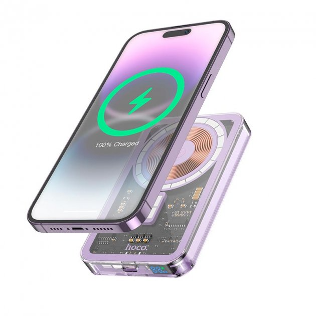 Портативна батарея HOCO Ice Crystal Magnetic 5000mAh 20W (Purple)