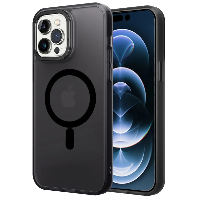 Чохол TPU Lyon frosted with MagSafe для Samsung Galaxy S22 Ultra (чорний)