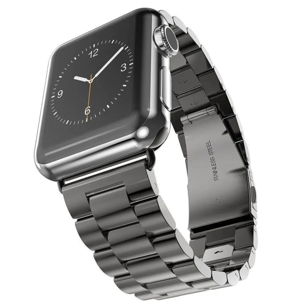 Ремінець металевий Hoco WA10 Grand series three-bead steel strap Apple Watch 38/40/41/42mm (Black)