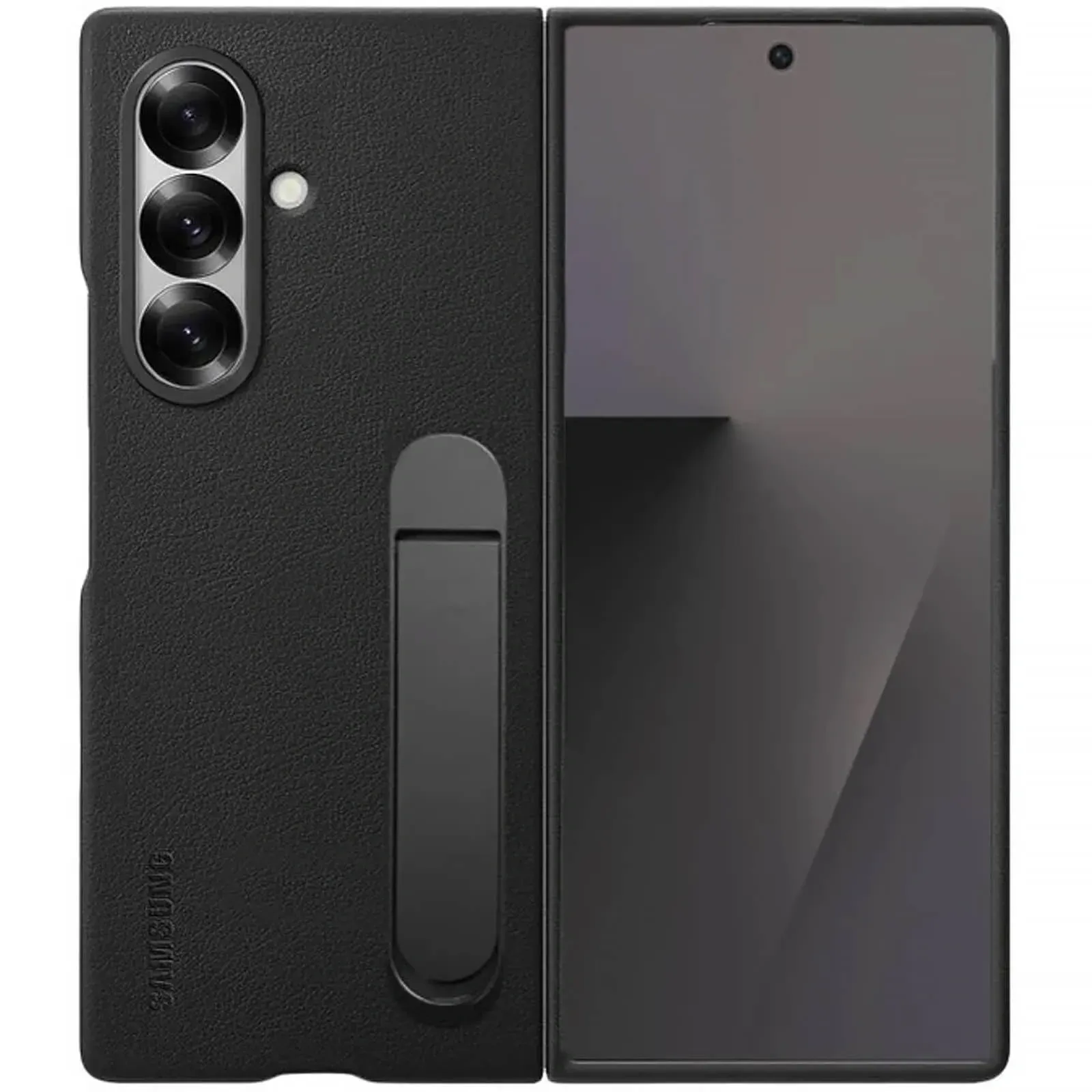 Шкіряний чохол Leather Case (AAA) with stand для Samsung Galaxy Z Fold7 (Black)