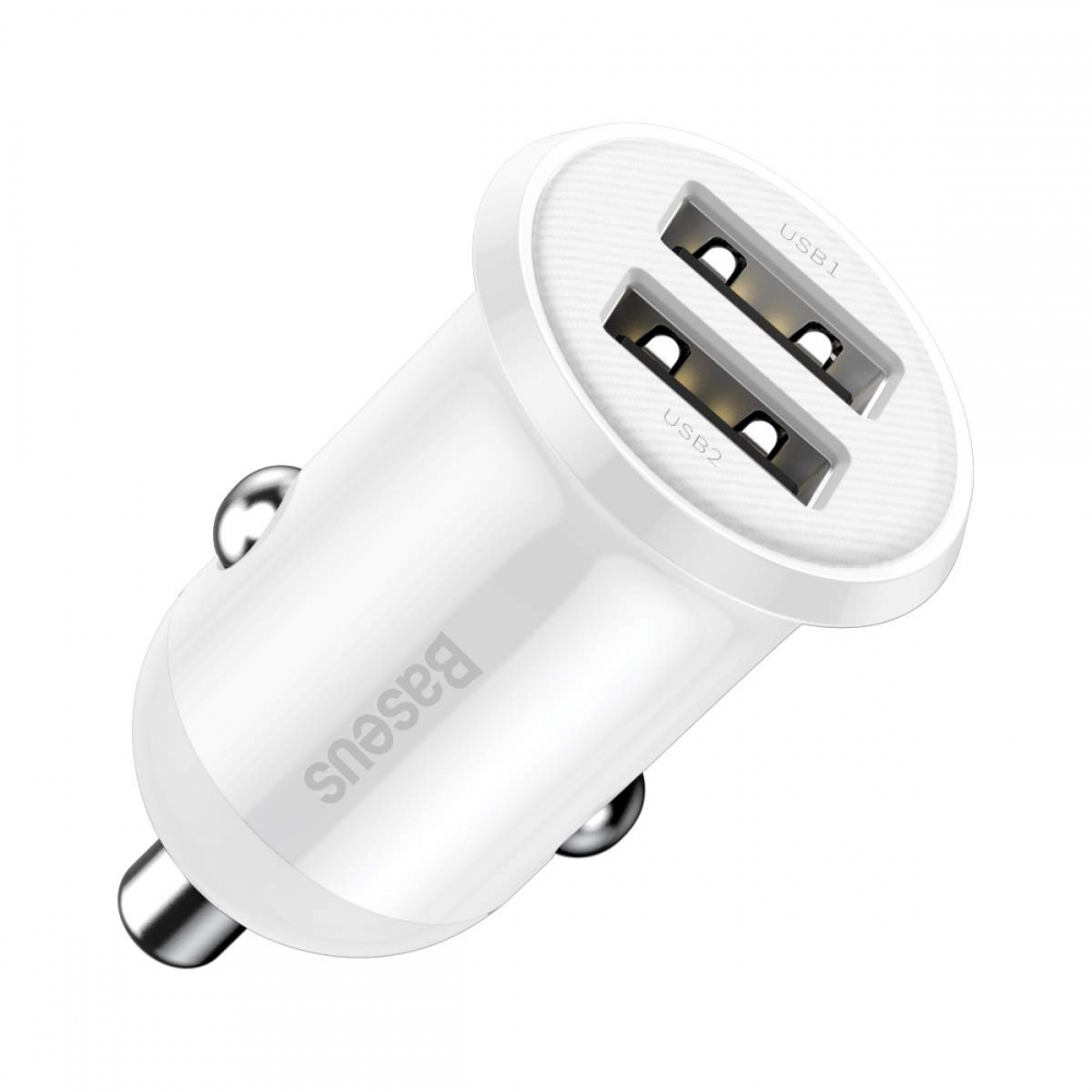 АЗП Baseus Grain 3.1A 2USB Білий