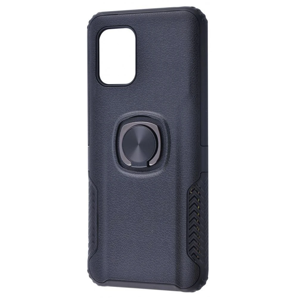 Чохол Leather Design Case With Ring для Xiaomi Mi 10 Lite - Black