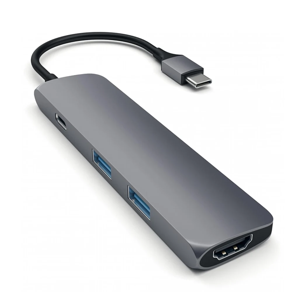 Хаб Satechi Aluminum Type-C Slim Multi-Port Adapter 4K Space Gray (ST-CMAM)