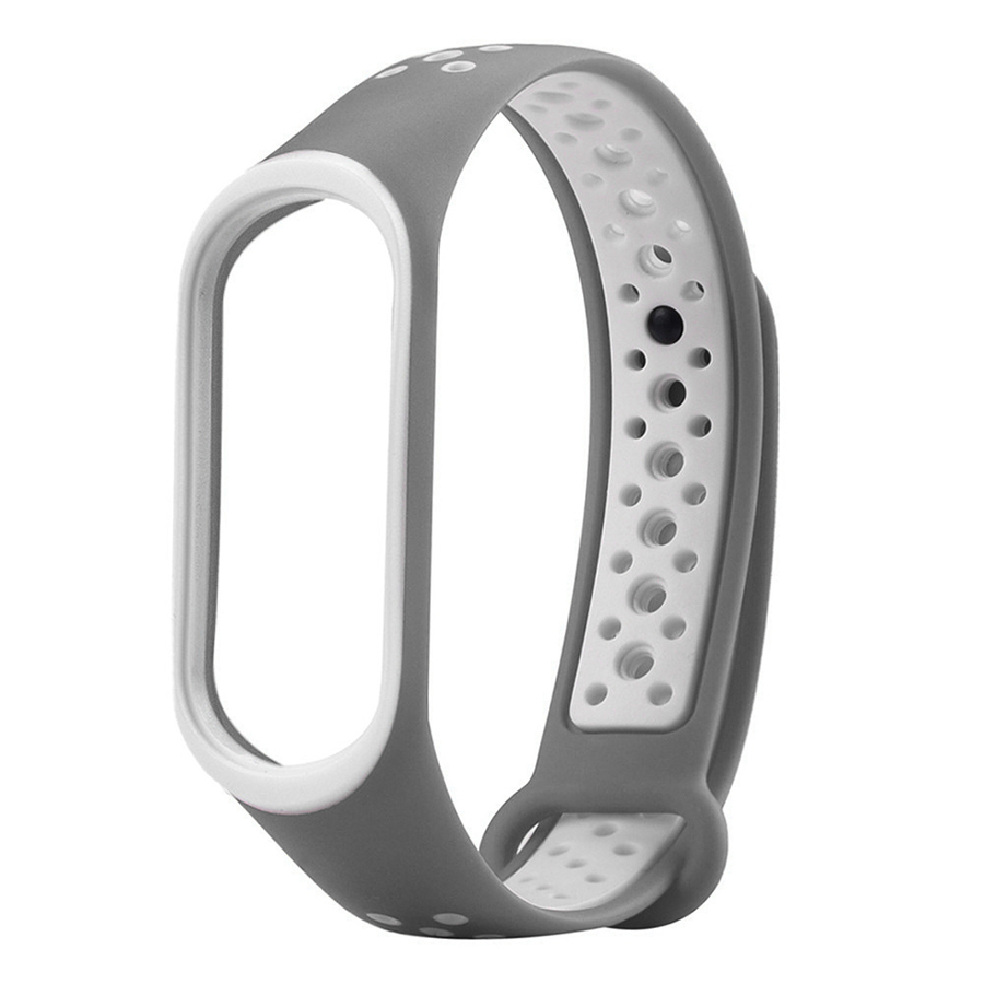 Силіконовий ремінець для Xiaomi Mi Band 3/4 - Gray/White