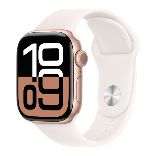 Apple Watch Series 10 GPS 46mm Rose Gold Alu. Case w. Light Blush Sport Band - M/L (MWWU3)