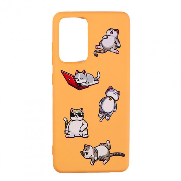Чохол MiaMi Cartoon for Samsung A525 (A52-2021) Orange Lazy Cat