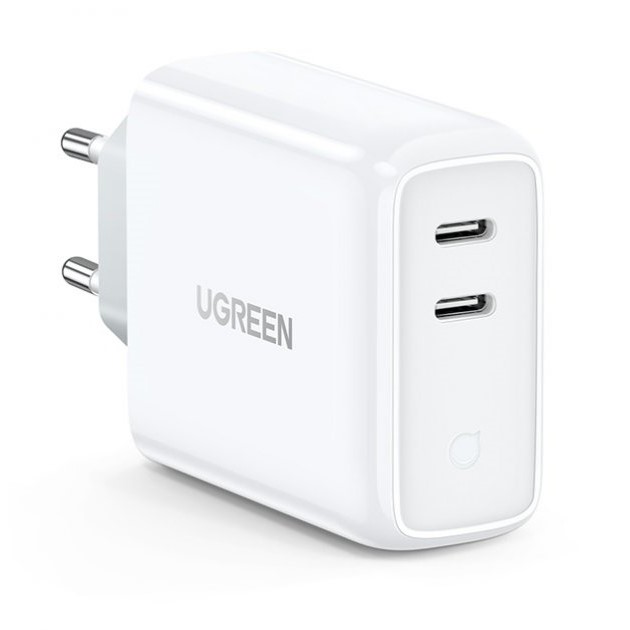 МЗП UGREEN CD199 36W 2xType-C PD Fast Charger (Білий)