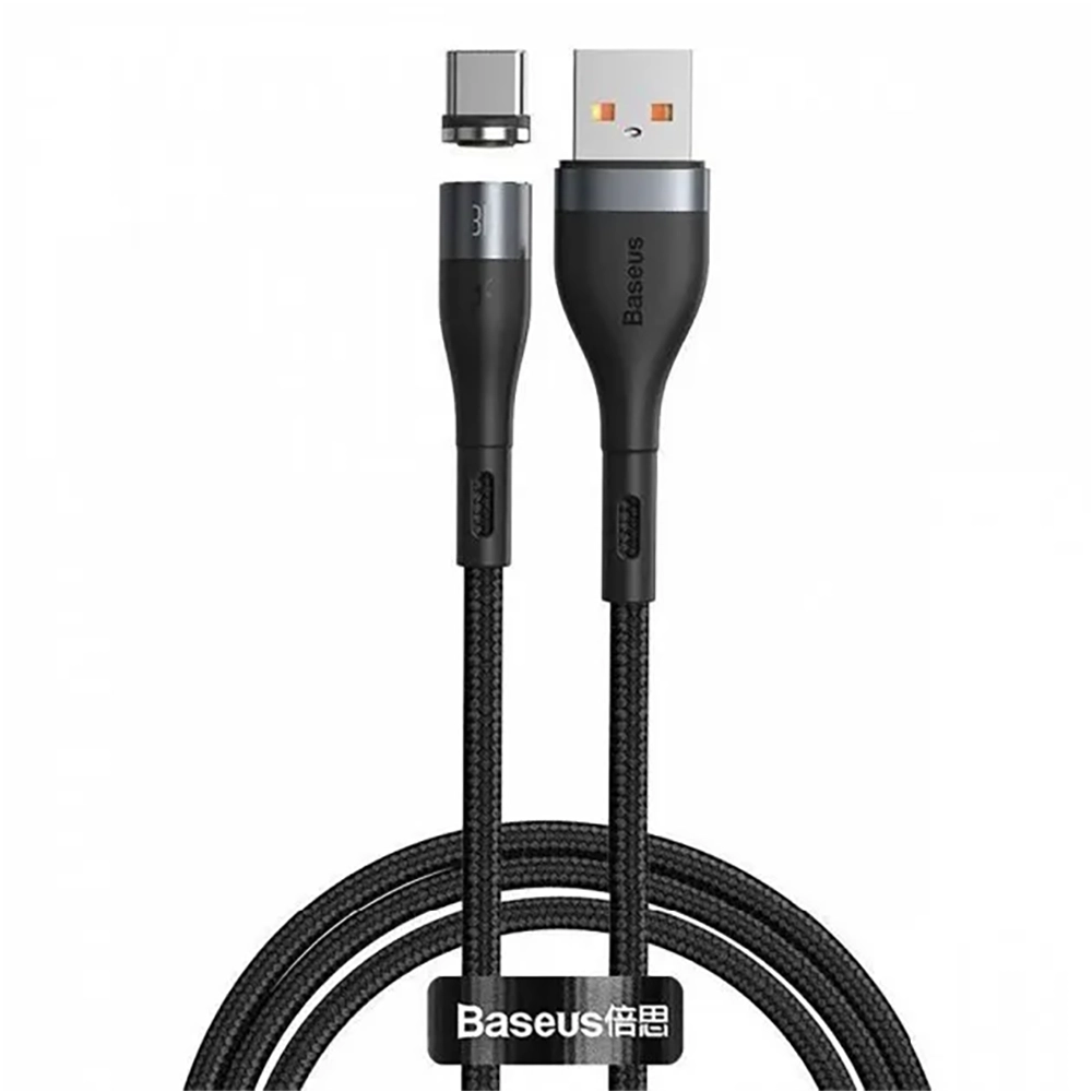 Кабель Baseus Zinc Magnetic Safe Fast Charging Type-C 5A 1m Чорний
