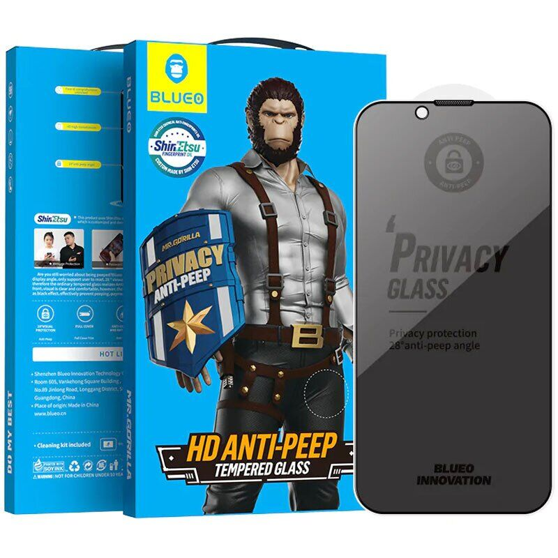 Захисне скло Blueo Full Cover Anti-Peep Glass for iPhone 15/14 Pro