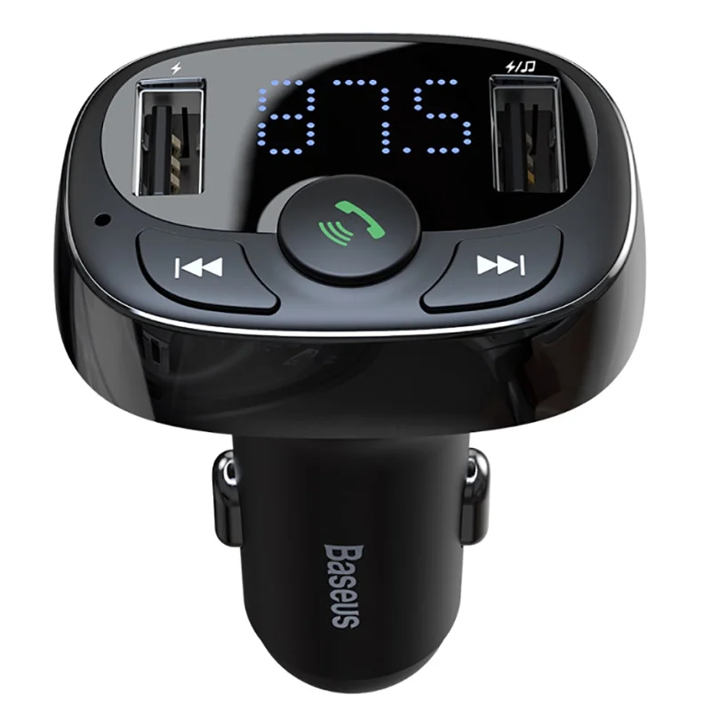 АЗП Baseus S-09A Bluetooth FM Launcher Standart Edition 2.4A 2USB (чорний)