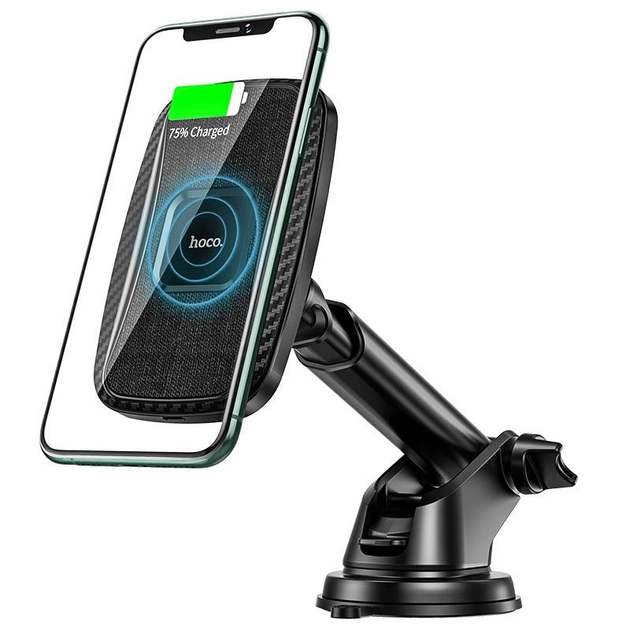 Тримач HOCO Magnetic with wireless charging car holder CA75 15W (black)