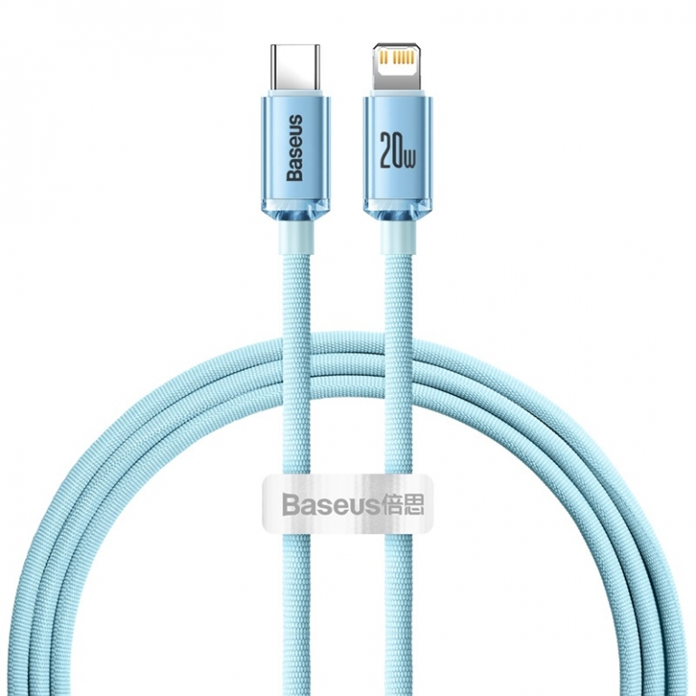 Кабель Baseus Crystal Shine Series Type-C to Lightning 20W (1.2m) (небесно-блакитний)