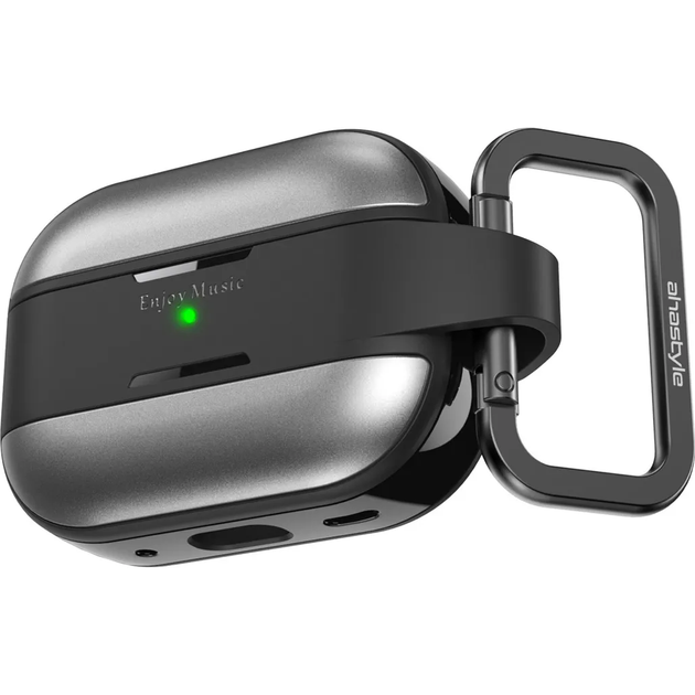 Чохол AhaStyle Rugged Aluminium Case for Airpods Pro 2 Dark Grey