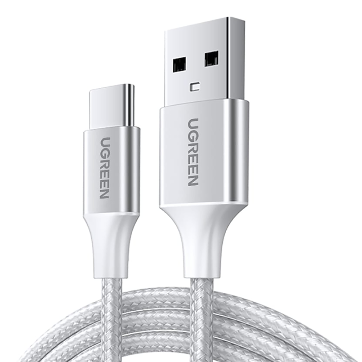 Кабель UGREEN US288 USB -Type-C Cable Aluminum Braid 1м (білий)
