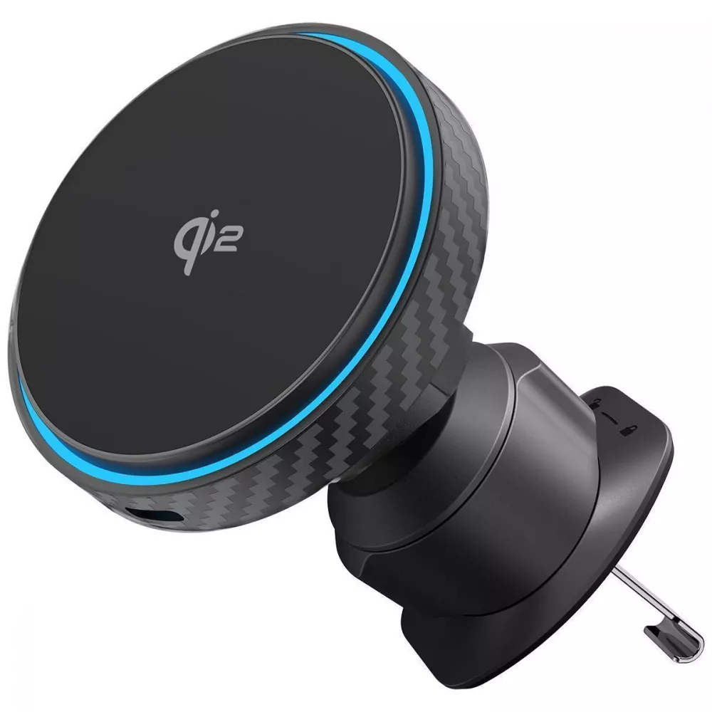 Автомобільний тримач з Бездротовим ЗП Proove Graphite Circle Qi2 15W (чорний)