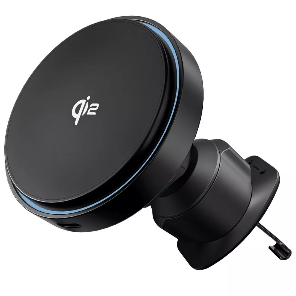 Автомобільний тримач з Бездротовим ЗП Proove Light Circle Qi2 15W (чорний)