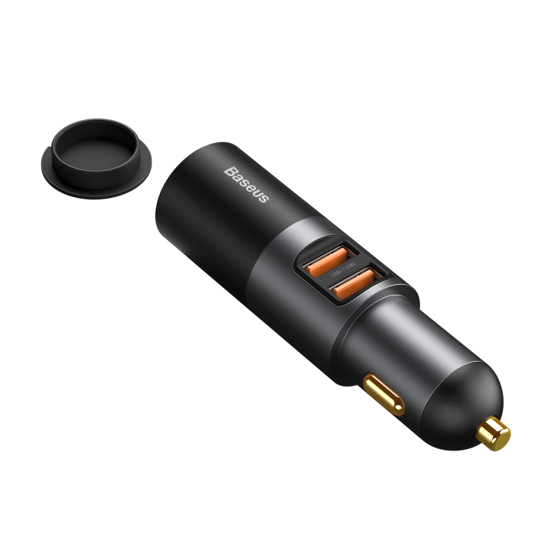 АЗП Baseus Share Together with Cigarette Port USB + Type-C 120W Сірий