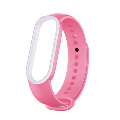 Силіконовий ремінець Line для Xiaomi Mi Band 6 - Pink/White