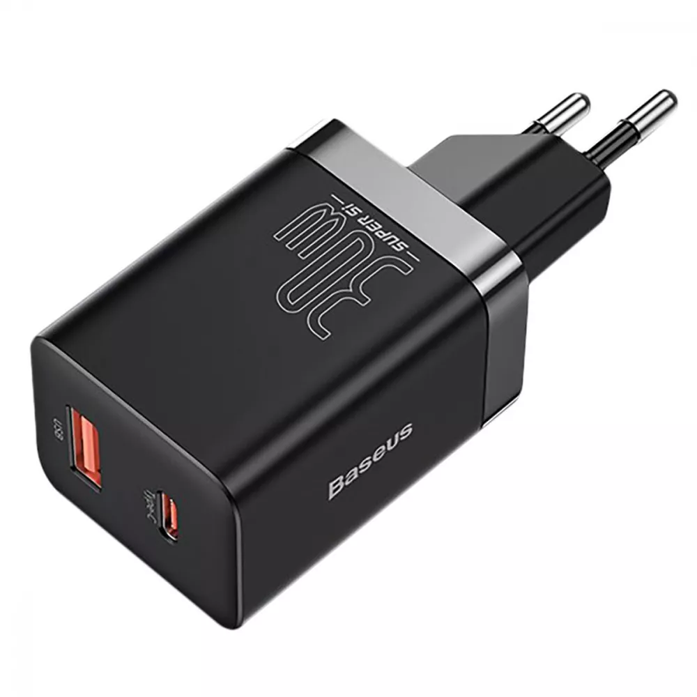 МЗП Baseus Super Si Pro Quick Charger Type-C+USB 30W (чорний)
