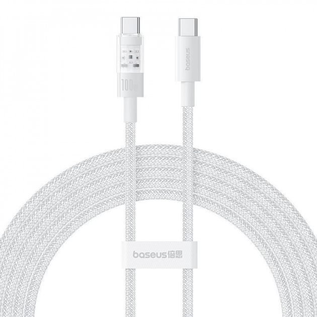 Кабель Baseus Gem Fast-Charging Type-C to Type-C 100W 2m (білий)
