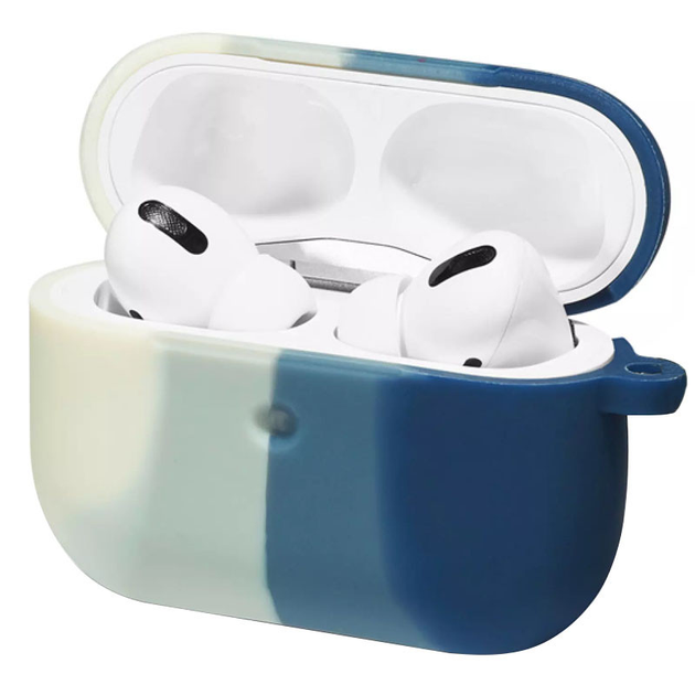 Силіконовий футляр Colorfull для навушників AirPods 3 (Білий / Синій)