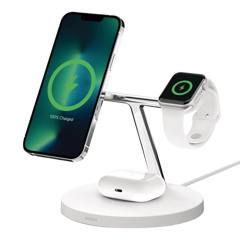 Бездротовий ЗП Belkin 3in1 MagSafe, white