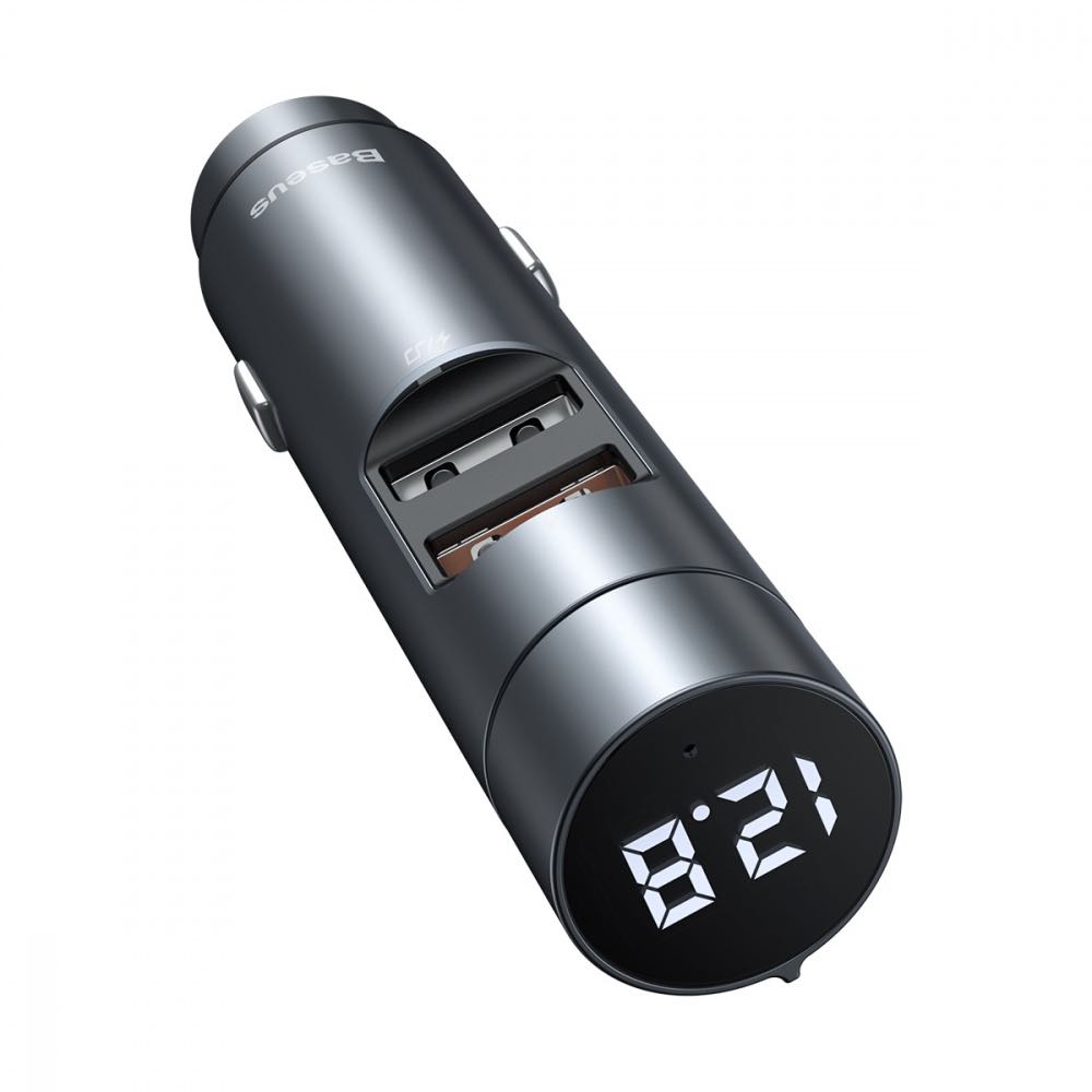 АЗП Baseus FM Launcher Energy Column PPS 2USB (темно-сірий)