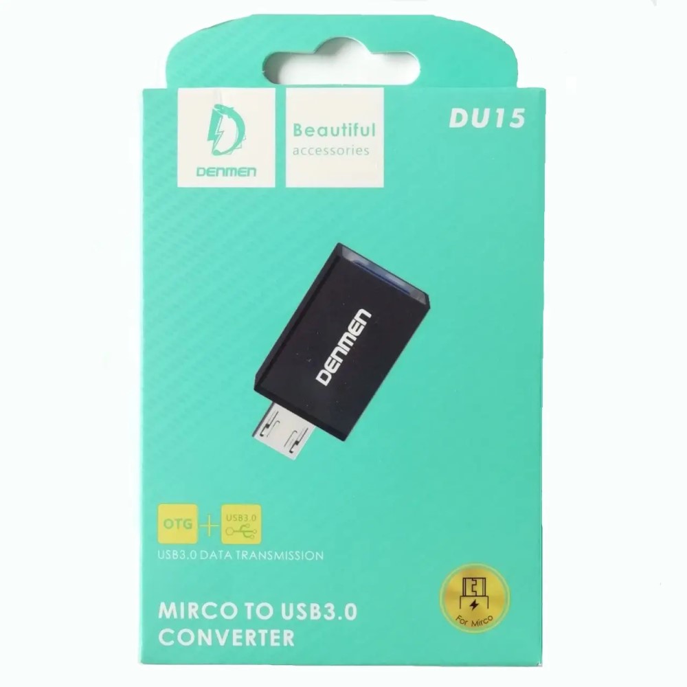 Адаптер Denmen DU15 Micro to USB 3.0 (Black)