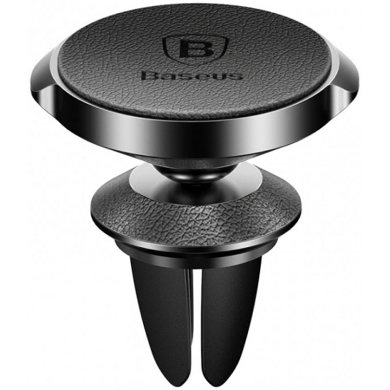 Тримач в машину Baseus Small Ears Series Air Outlet Magnetic Bracket Leather Type (чорний)