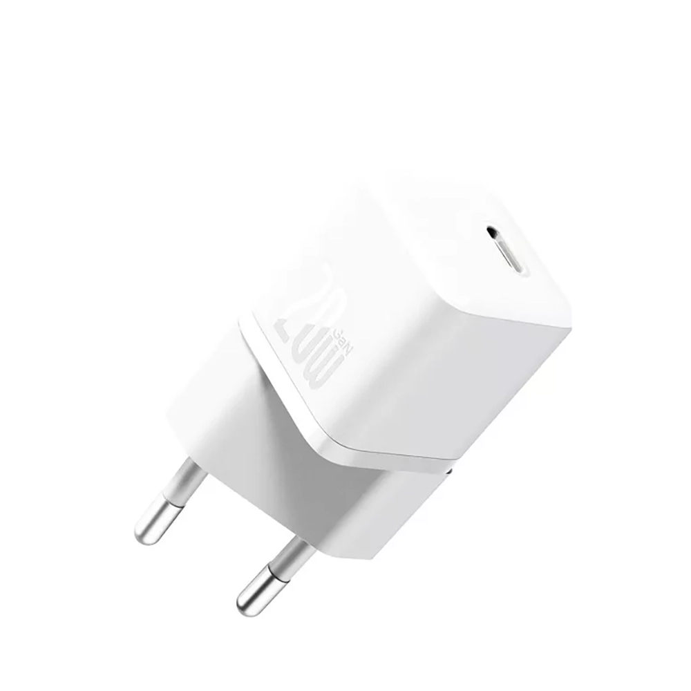 МЗП Baseus GaN5 Mini Fast Charger Type-C 20W (With Clable Type-C to Type-C 100W 1m) (білий)