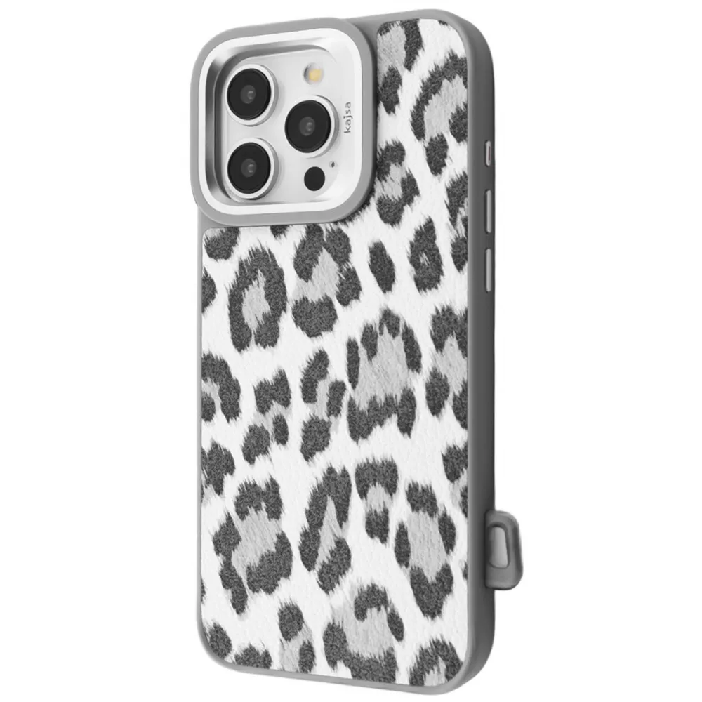 Чохол Kajsa Leopard Pattern with Magnetic Ring iPhone 16 Pro Max (сірий)