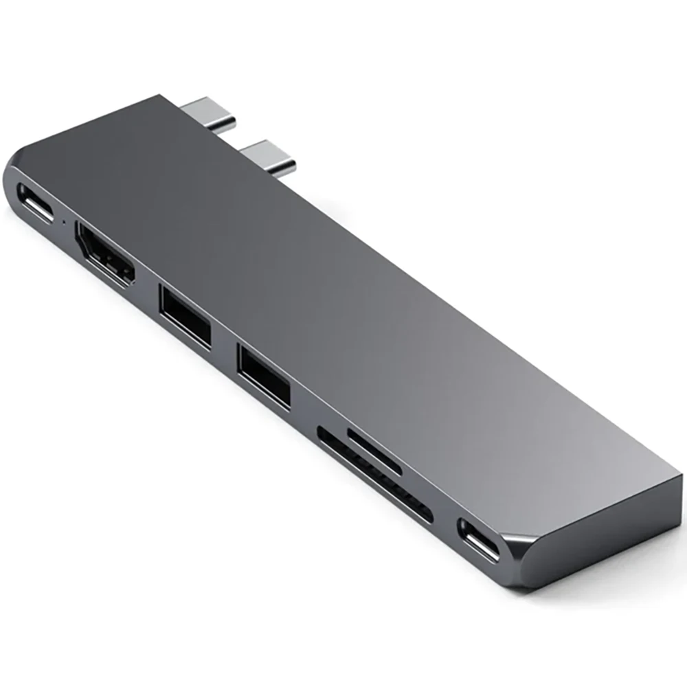 Хаб Satechi Aluminum USB-C Pro Hub Slim Adapter Space Gray (ST-HUCPHSM)