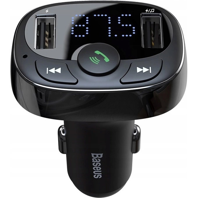 АЗП Baseus S-09 Bluetooth FM Launcher Standart Edition 2.4A 2USB (чорний)