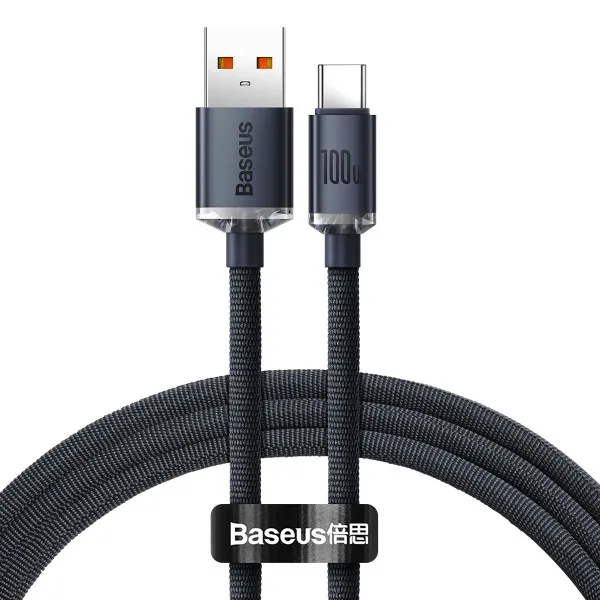 Кабель Baseus Crystal Shine Series Type-C 100W (1.2m) (чорний)