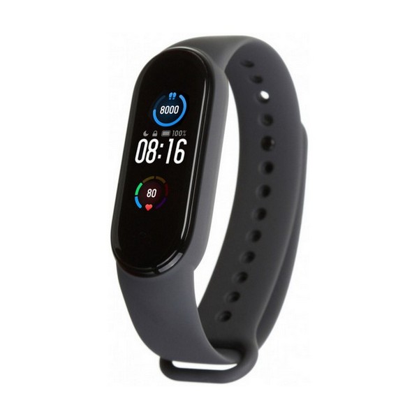 Силіконовий ремінець для Xiaomi Mi Band 5/6 - (Cірий / Dark Grey)
