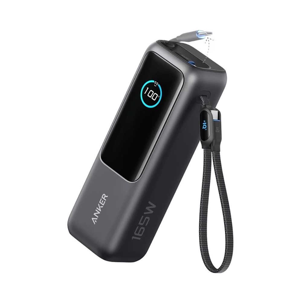 Зовн. акум. ANKER - 25000 mAh 165W PD Built-In Double USB-C Cables (Чорний)