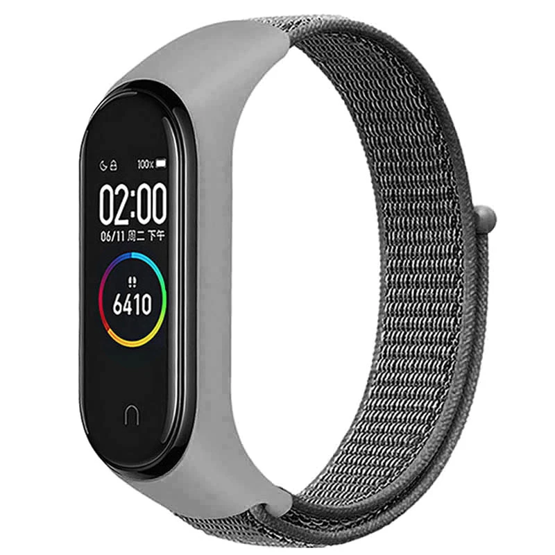 Ремінець Nylon для Xiaomi Mi Band 3/4/5/6 (Сірий)