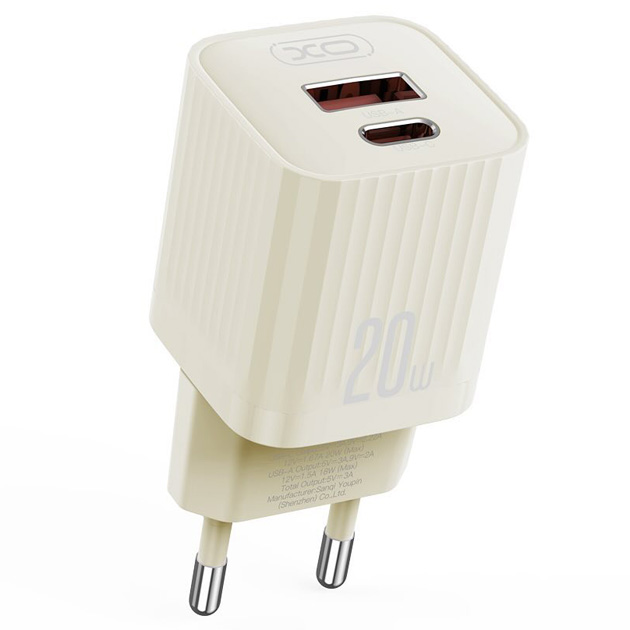 МЗП PD XO L147 20W/1 USB 1 USB-C  Beige
