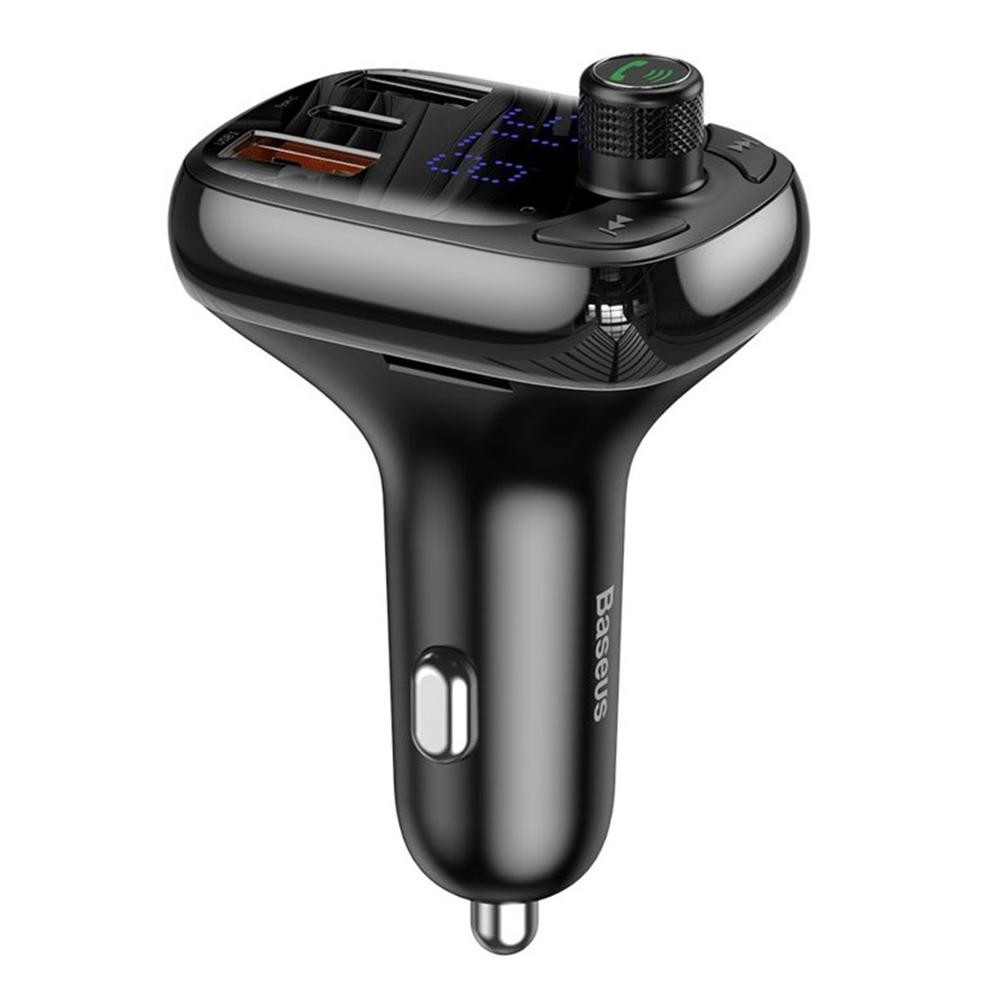 АЗП Baseus S-13 Bluetooth FM Launcher 2USB + Type-C
