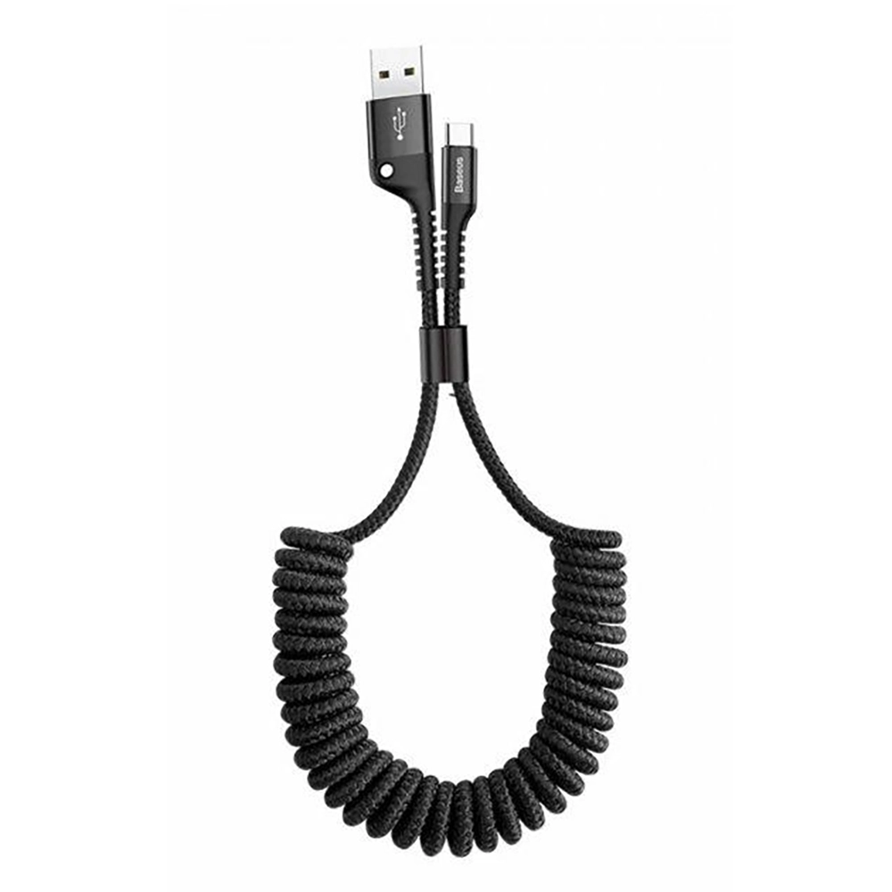 Кабель Baseus Fish eye Spring Type-C 3A 1m Black