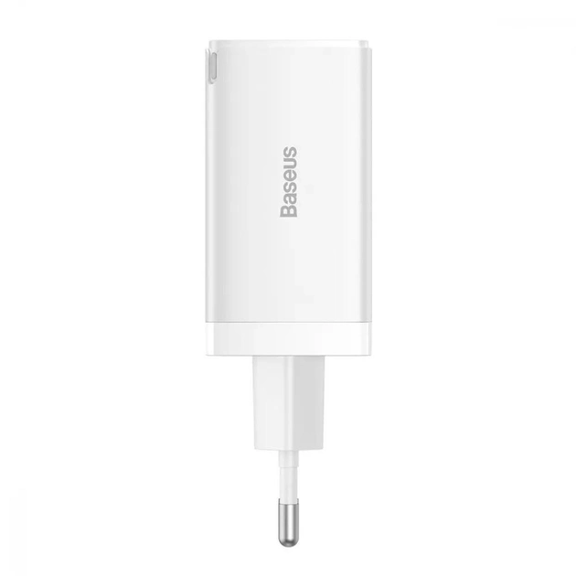 МЗП Baseus GaN5 Pro 65W (2 Type-С+USB ) + Кабель Type-C to Type-C 100W (1m) (білий)