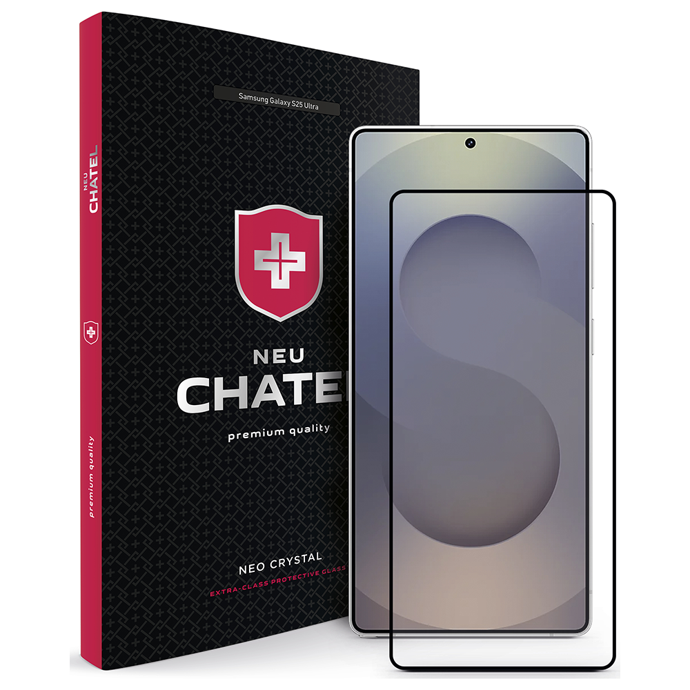 Скло +NEU Chatel Ultra Clear Anti-Reflective HD Glass for Samsung Galaxy S25 Ultra Front Black
