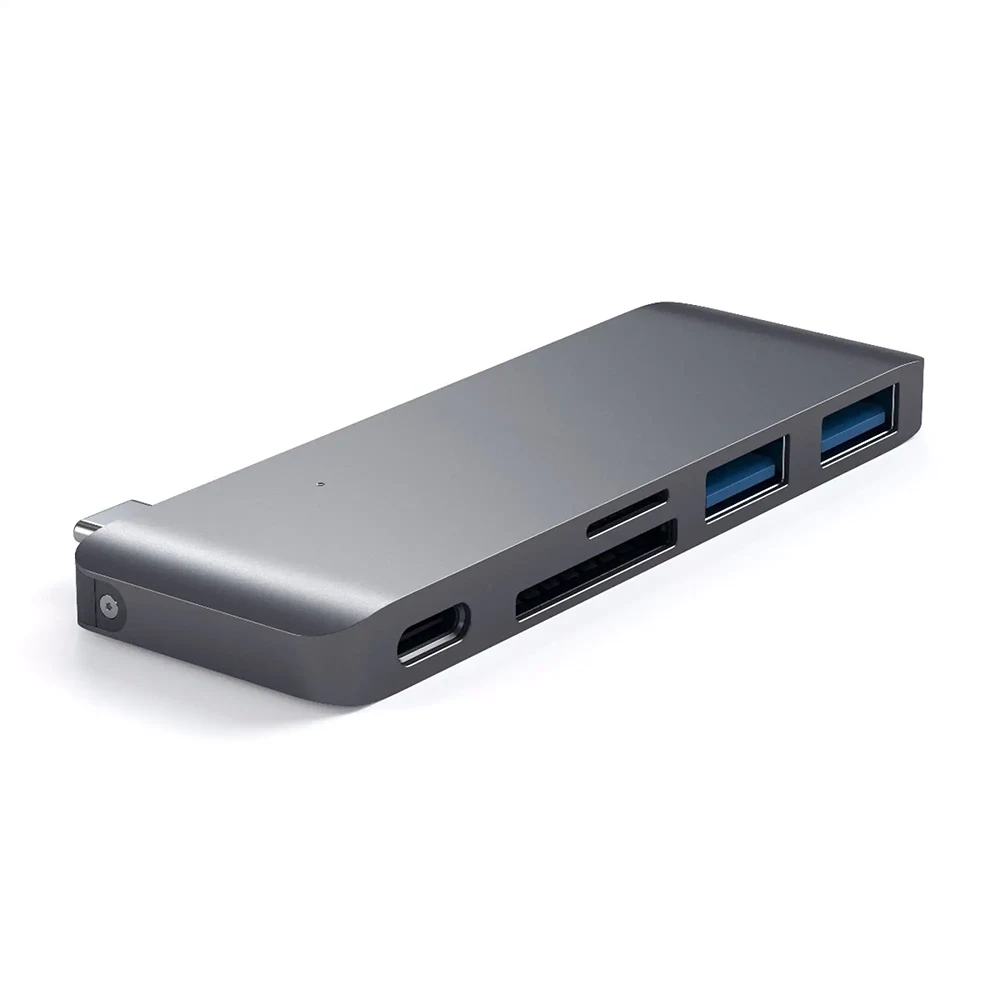 Хаб Satechi Aluminum Type-C USB 3.0 Passthrough Hub Space Gray (ST-TCUPM)