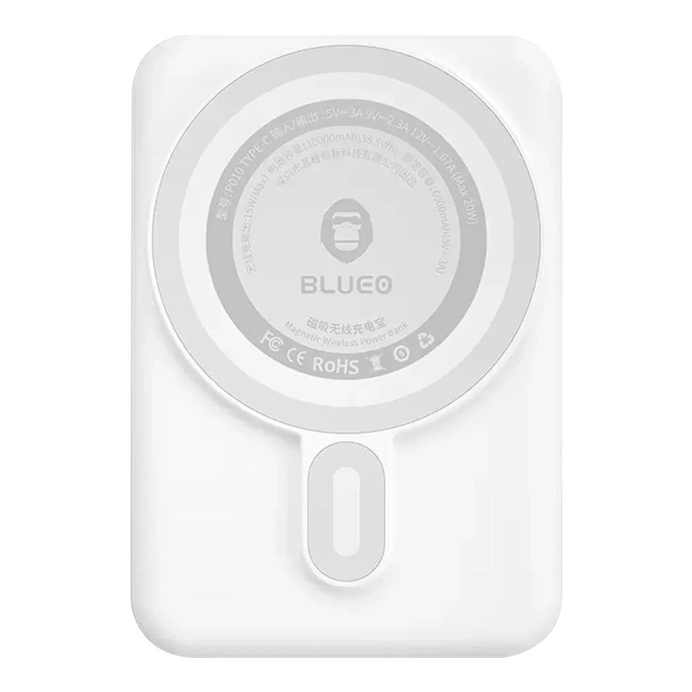 ПБ Blueo Wireless Powerbank with Stand 10000 mA White