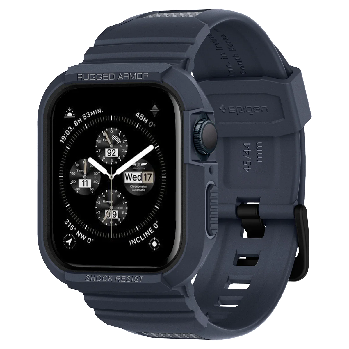 Чохол та ремінець 2в1 Spigen для Apple Watch 45-44mm, Rugged Armor Pro, Charcoal Gray